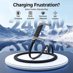 A Photo Of Nivro 2-in-1 Stand Charging Cable 1.5M - 240W Fast Charging USB Cable