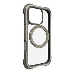 A Photo Of Mageasy Odyssey M360 Magnetic iPhone 16 Pro Titanium Stand Case – 360° Rotating, MagSafe Compatible, Military-Grade Protection