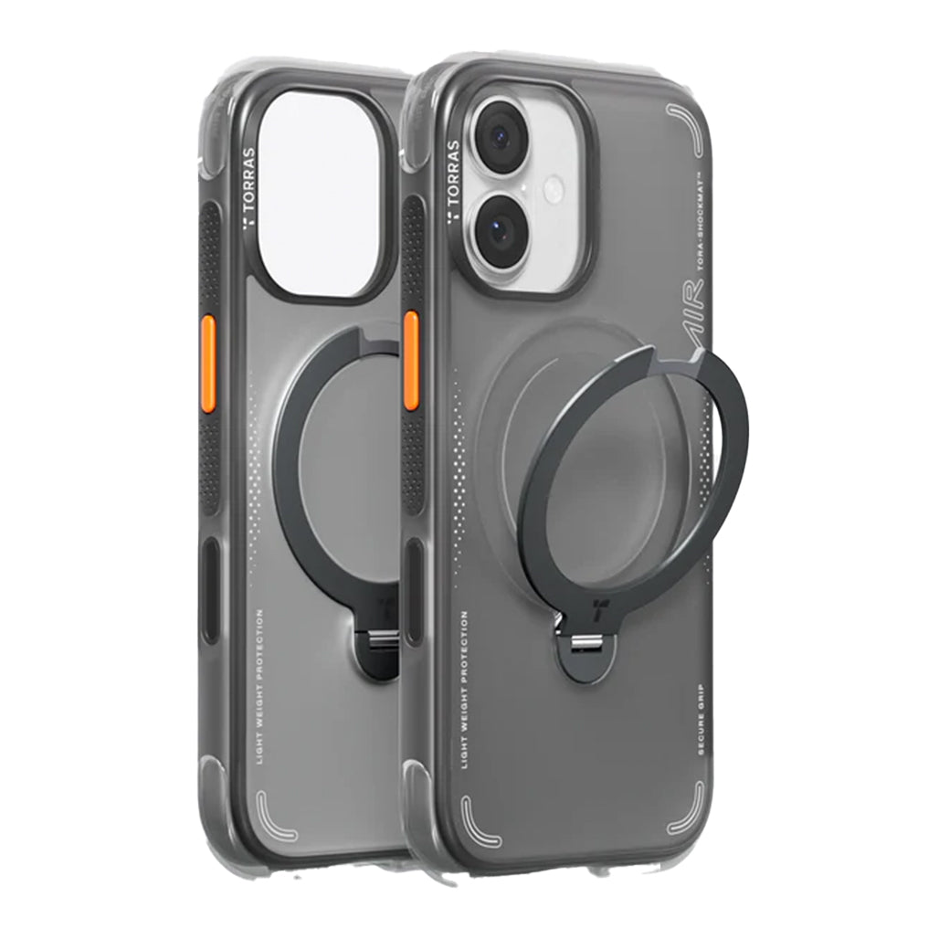 A Photo Of Torras Ostand Q3 Air for iPhone 17 Series | MagSafe-Compatible Case with 360° Spin Stand & Airbag Protection