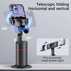 A Photo Of P02 360° Rotation Gimbal Stabilizer | Auto Face Tracking for Hands-Free Video Recording