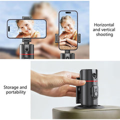 A Photo Of P02 360° Rotation Gimbal Stabilizer | Auto Face Tracking for Hands-Free Video Recording