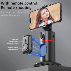 A Photo Of P02 360° Rotation Gimbal Stabilizer | Auto Face Tracking for Hands-Free Video Recording
