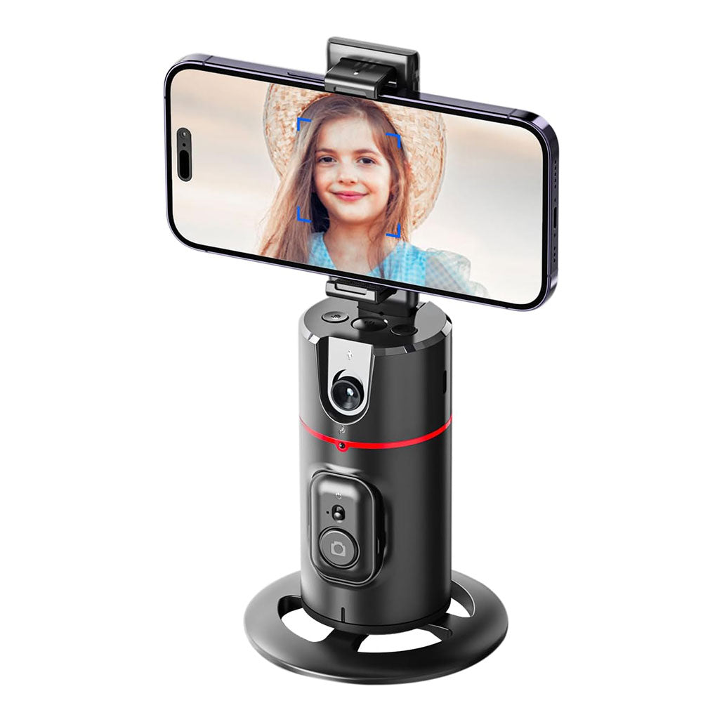 A Photo Of P02 360° Rotation Gimbal Stabilizer | Auto Face Tracking for Hands-Free Video Recording