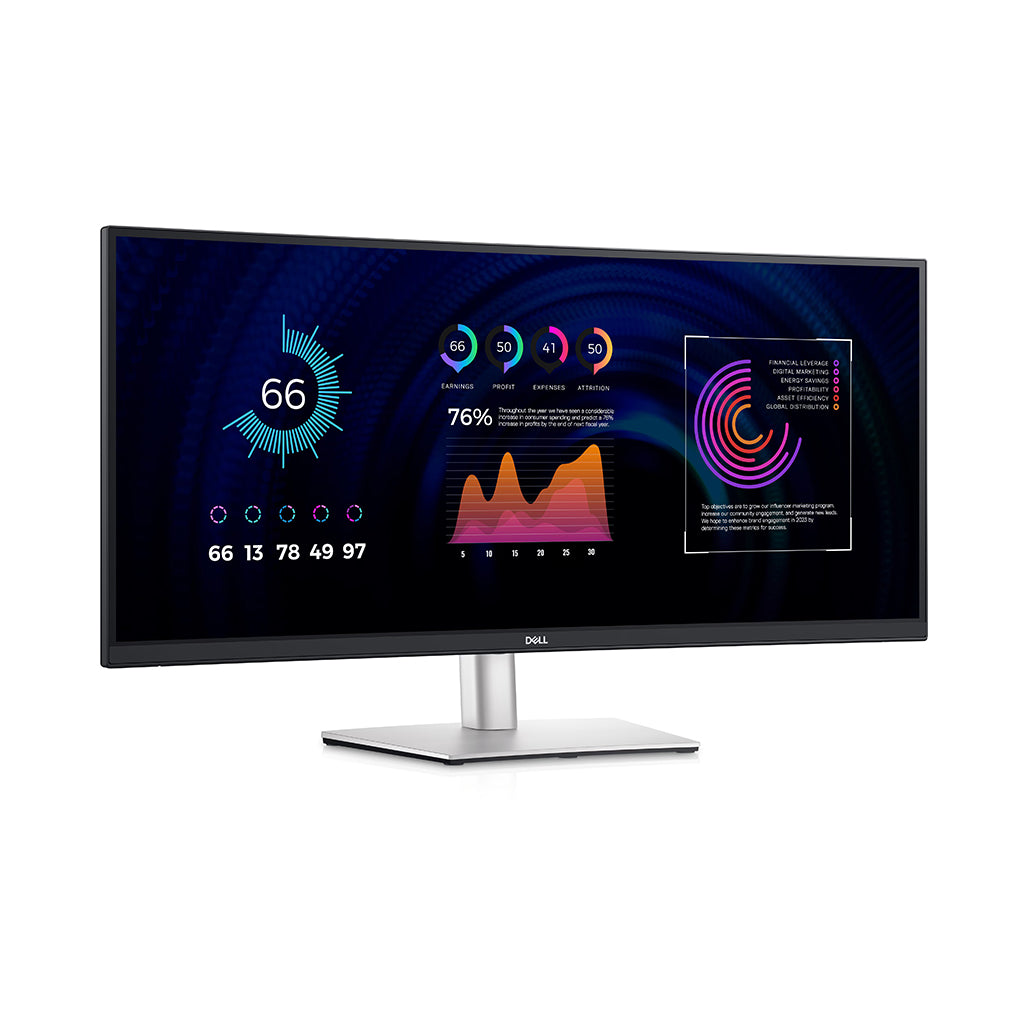 A Photo Of Dell P3424WE - 34″ Curved USB-C Hub WQHD Ultrawide Monitor