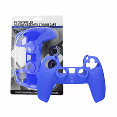 A Photo Of PS5 DualSense Controller Silicone Cover with 2 Thumb Grips - Blue, Full Protection & Comfortable Grip