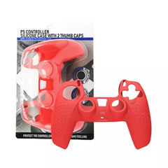 A Photo Of PS5 DualSense Controller Silicone Cover with 2 Thumb Grips - Red, Full Coverage & Enhanced Grip