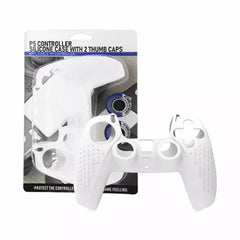 A Photo Of PS5 DualSense Controller Silicone Cover with 2 Thumb Grips - White, Full Protection & Comfortable Grip
