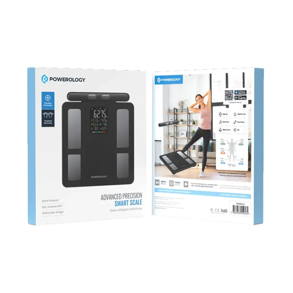 A Photo Of Powerology Advanced Precision Smart Scale – Black | Smart Body Composition Analyzer