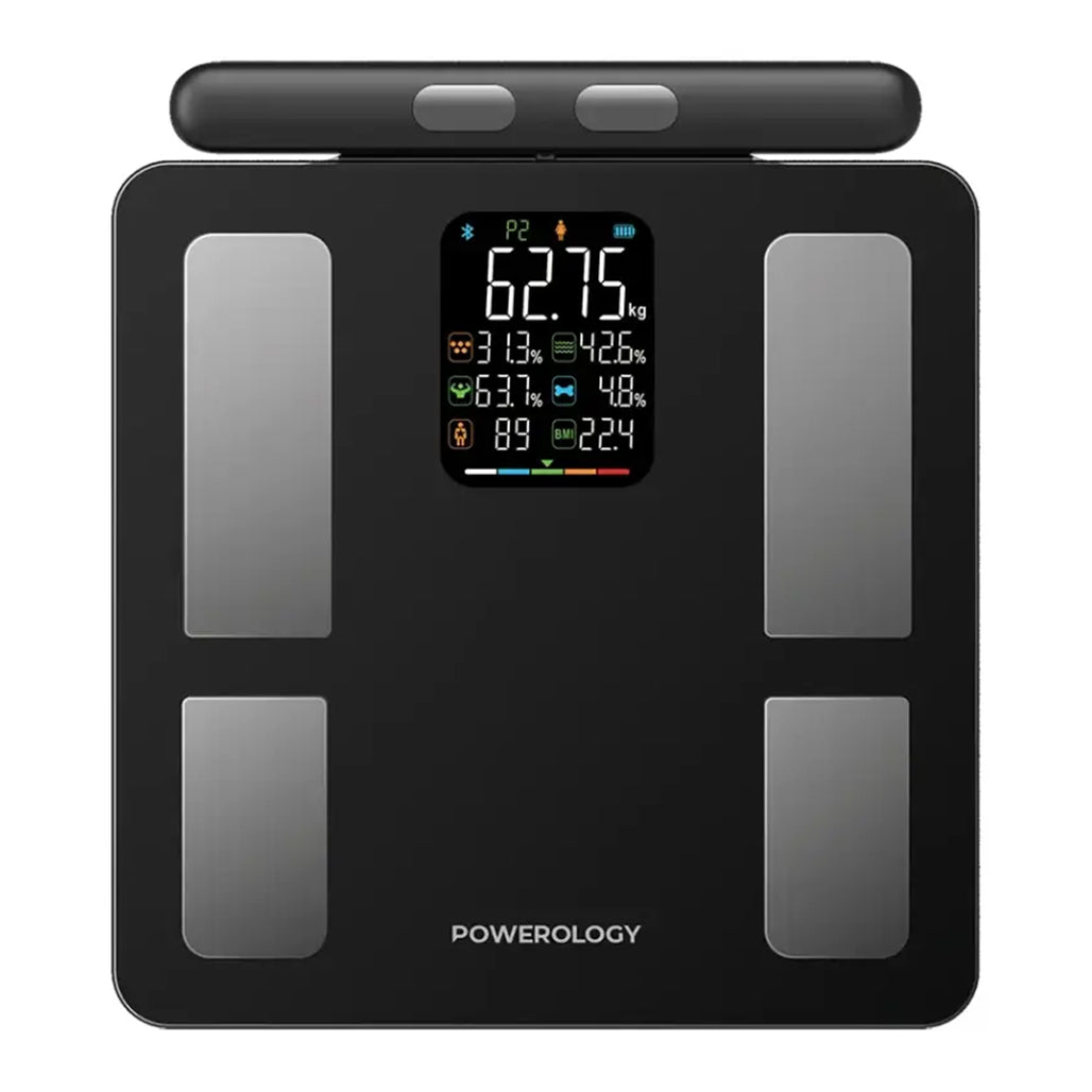 A Photo Of Powerology Advanced Precision Smart Scale – Black | Smart Body Composition Analyzer