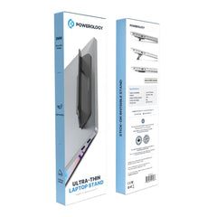 A Photo Of Powerology Ultra-Thin Aluminum Laptop Stand – 3mm Foldable, Lightweight & Portable for 15” Devices
