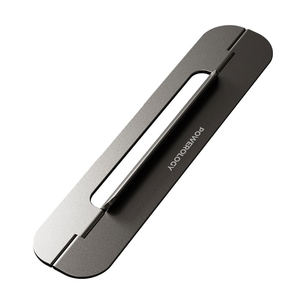 A Photo Of Powerology Ultra-Thin Aluminum Laptop Stand – 3mm Foldable, Lightweight & Portable for 15” Devices