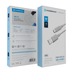 A Photo Of Powerology Power Sync Flex USB-C to USB-C 1.2m Cable PD 60W