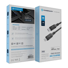 A Photo Of Powerology Power Sync Weave USB-C to Lightning PD 30W