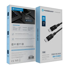 A Photo Of Powerology Power Sync Weave USB-C to USB-C PD 60W