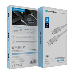 A Photo Of Powerology Power Sync Weave USB-C to USB-C PD 60W