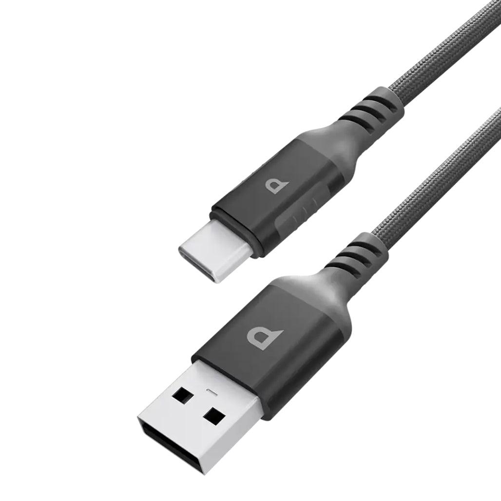 A Photo Of Powerology Power Sync Weave USB-A to USB-C PD 20W - Gray