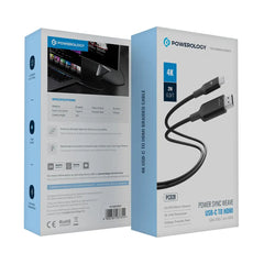 A Photo Of Powerology Power Sync Flex 4K USB-C to HDMI 2m Cable - Gray