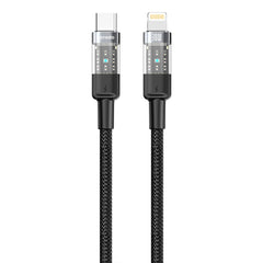 A Photo Of Porodo 30W PD Braided USB-C to Lightning Fast Charging Cable – Durable & Transparent Design, 1.2M