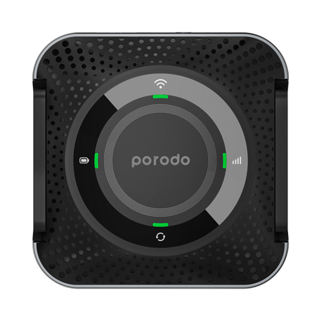 A Photo Of Porodo portable CPE MiFi 3G/4G Wireless Router 4000mAh - Black/Grey