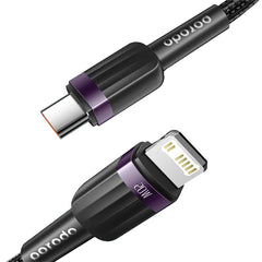 A Photo Of Porodo Braided 20W PD - C to Lightning Fast charging Cable - 1M