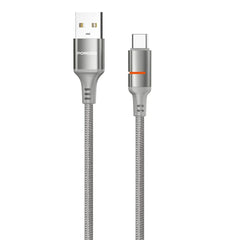 A Photo Of Porodo USB-A to USB-C LED Light Cable – Fast Charging & Data Transfer with Braided Design