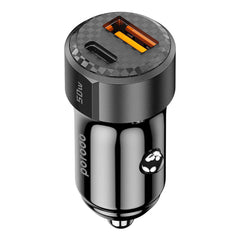 A Photo Of Porodo 50W Dual Port Car Charger PD 20W QC 30W - Black