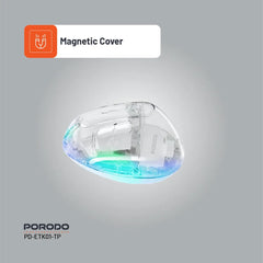 A Photo Of Porodo Vertical Wireless Mouse 4800 DPI - Transparent
