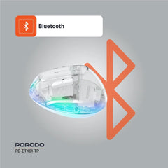 A Photo Of Porodo Vertical Wireless Mouse 4800 DPI - Transparent