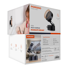 A Photo Of Porodo Multi-Surface MagSafe Mount – Adjustable Viewing, N52 Magnet, One-Hand Use, Grip-Lock & One-Touch Lock