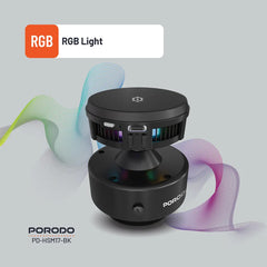 A Photo Of Porodo Vacuseal MagSafe Wireless Charger & Cooling Stand with RGB Lighting – Black