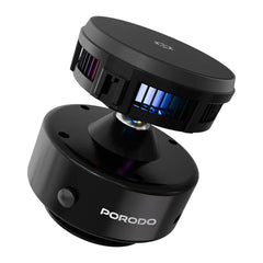 A Photo Of Porodo Vacuseal MagSafe Wireless Charger & Cooling Stand with RGB Lighting – Black
