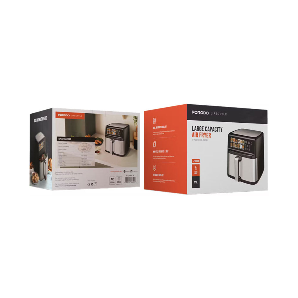 A Photo Of Porodo 11L Dual Mode Touch Control Air Fryer –  Black
