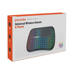 A Photo Of Porodo Universal Wireless Keyboard & Mouse with RGB Lighting
