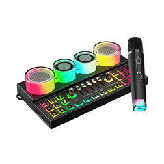 A Photo Of Porodo Soundtec Audiolink - Bluetooth Audio Mixer and Dual-Channel Speaker - Black