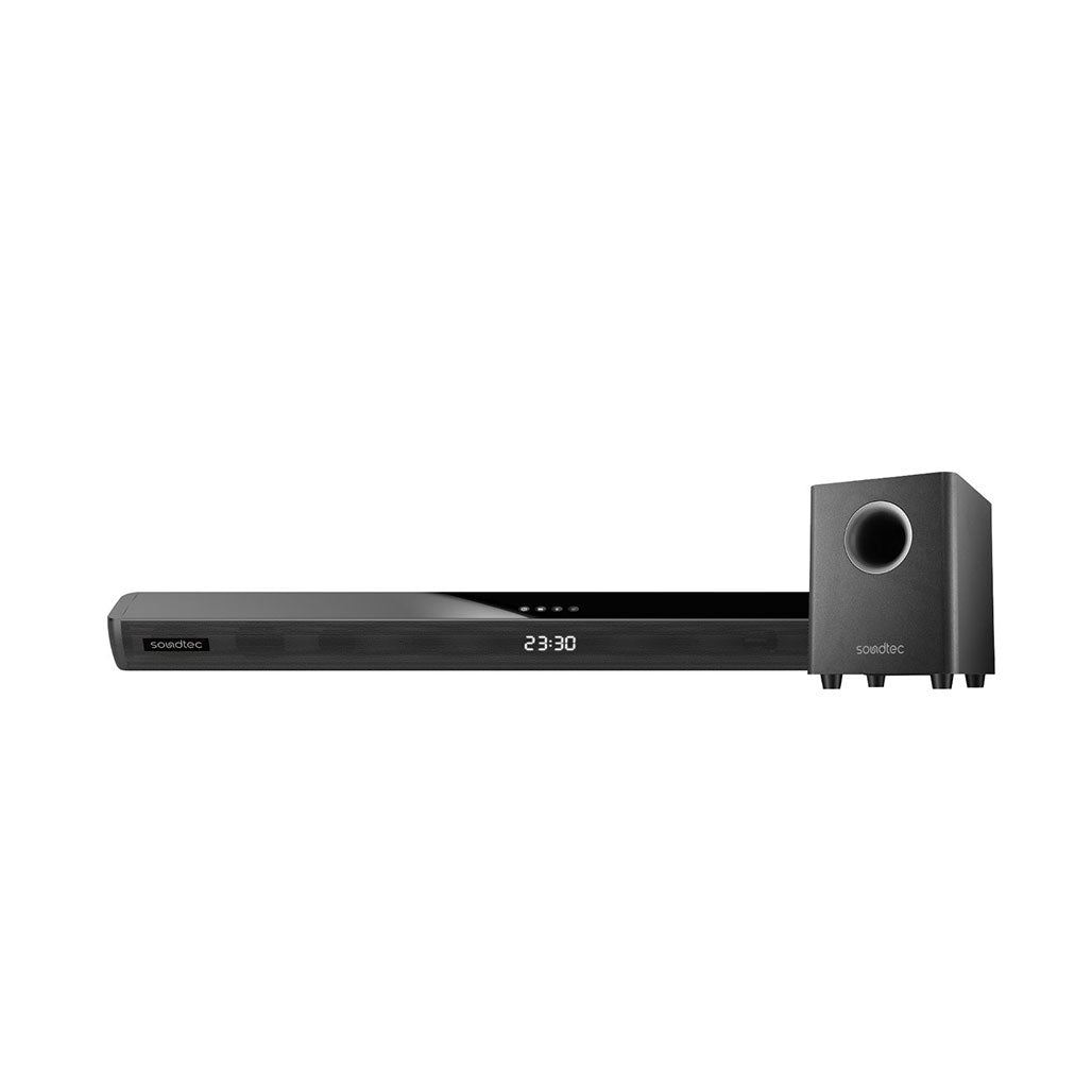 A Photo Of Soundtec By Porodo 2.1 CH Soundbar with Wireless Subwoofer
