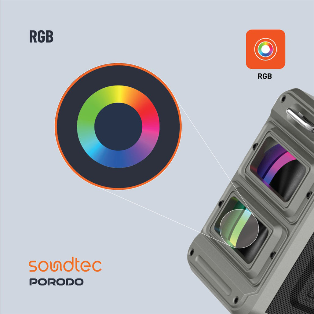 A Photo Of Porodo Soundtec Surge - 2.2 Channel Party Speaker
