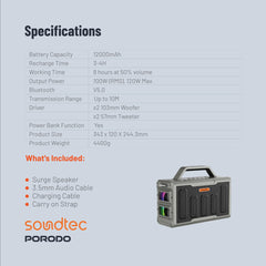 A Photo Of Porodo Soundtec Surge - 2.2 Channel Party Speaker