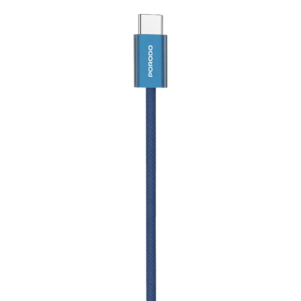 A Photo Of Porodo High-Speed USB-C Braided Cable Charging & Data Transfer - Orange
