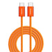 A Small Photo Of Porodo High-Speed USB-C Braided Cable Charging & Data Transfer - Orange's Color Variant