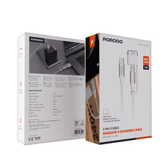A Photo Of Porodo 2-In-1 Cable Magsafe 3 Charging Cable With USB-C To USB-C - PDCBL0039WH