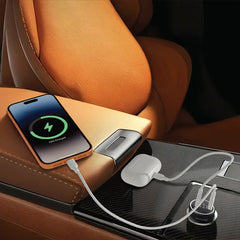 A Photo Of Porodo Velano Car Charger with Dual USB-C Ports