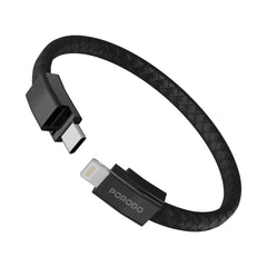 A Photo Of Porodo USB-C to Lightning Wristband Cable Magnetic Steel Clasp