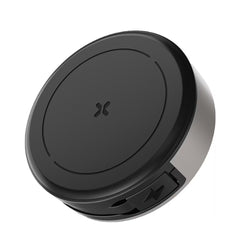 A Photo Of Porodo Magnetic Wireless Charging Pad With Retractable Type-C Output - Black