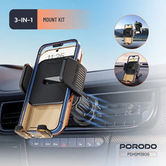 A Photo Of Porodo 3-in-1 Mount Kit Multi Functional Phone Holder