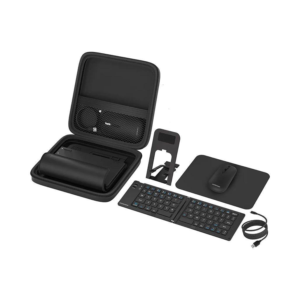 A Photo Of Porodo 6-In-1 Keyboard & Mouse Set - Black