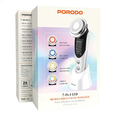 A Photo Of Porodo 7-In-1 LED Microcurrent Facial Massager with Warm Vibration & Serum Infusion