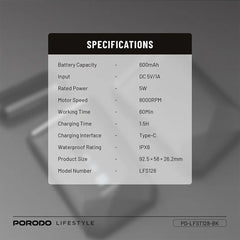 A Photo Of Porodo Lifestyle Dual-Blade Pocket Shaver – Black - PDLFST128BK