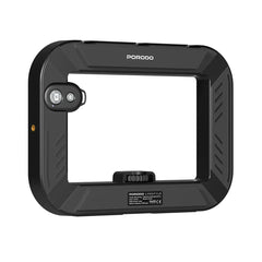 A Photo Of Porodo Lifestyle Handheld Ring Grip Camera & phone vlogging light with Desktop support & Phone clamp - Black