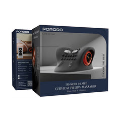 A Photo Of Porodo Lifestyle Electric Heated Neck and shoulder pillow massager - Black