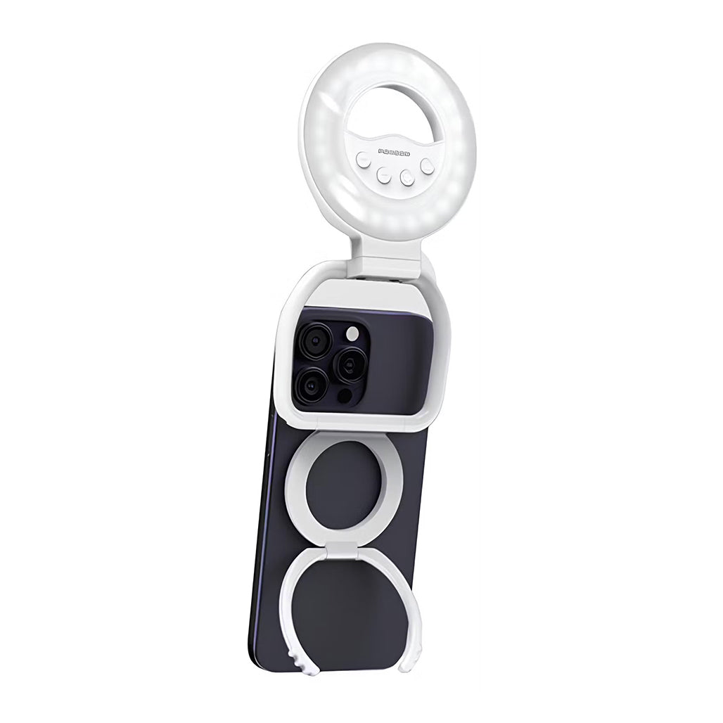 A Photo Of Porodo Snapbright Magnetic LED Fill Light with Adjustable Phone Mount